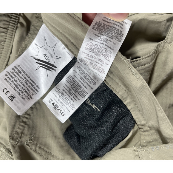 Columbia Cargo Pants Mens 38 x 30 Convertible Shorts Nylon Ripstop Khaki Tan - Picture 8 of 14